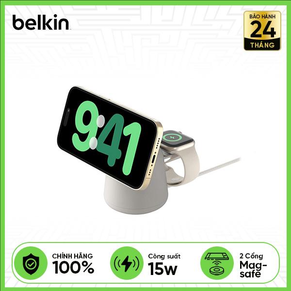 Đế Sạc Không Dây Belkin Magsafe BoostCharge Pro 2 in 1 15W