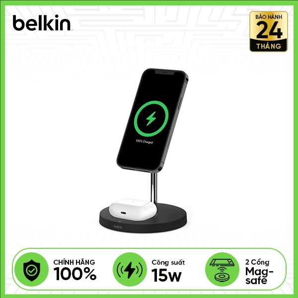 Đế Sạc Không Dây Belkin Magsafe BoostCharge 2 in 1 15W | Có Kèm Dây