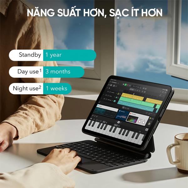 Bao Da Kèm Bàn Phím ESR 360° IPad Air 6 M2 13 Inch | Air 2025