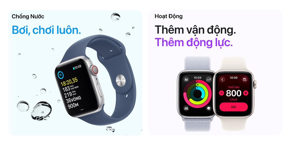 Apple Watch SE 2024 44mm LTE Viền Nhôm Dây Cao Su Chính Hãng VN/A
