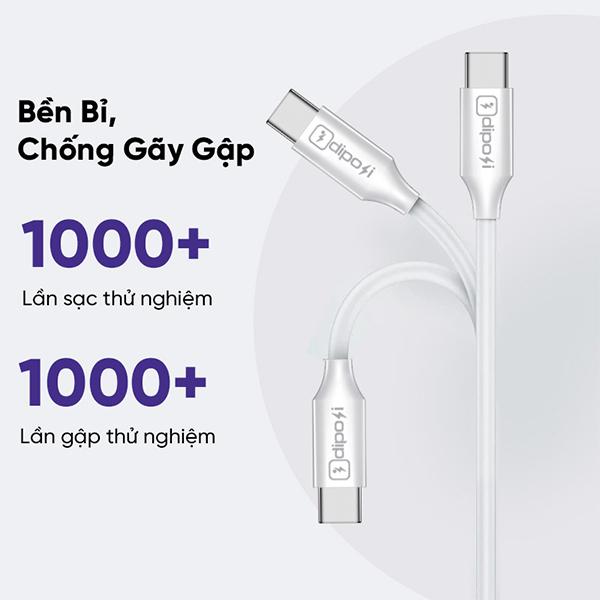 Cáp Sạc Nhanh Diposi C to C Thunder Cable 60W Chính Hãng