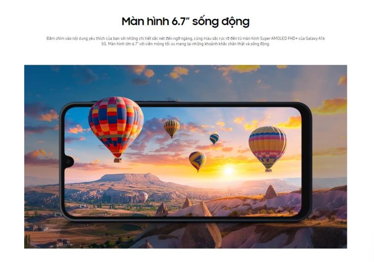 m&agrave;n h&igrave;nh galaxy a16
