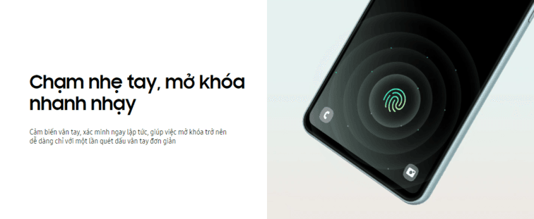 galaxy m55 cảm biến v&acirc;n tay