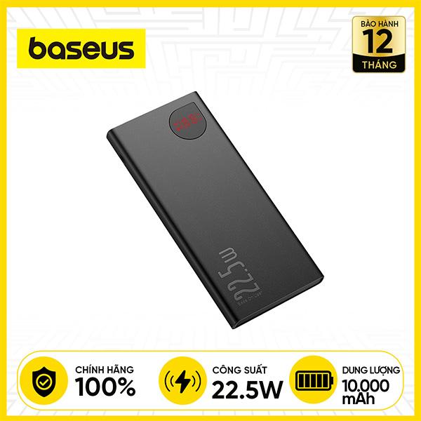 Pin Sạc Dự Phòng BASEUS Sạc Nhanh 22.5W 10.000mAh Mong Gọn, Có Màn Hình Hiển Thị Dung Lượng Pin (Adaman Metal Series)