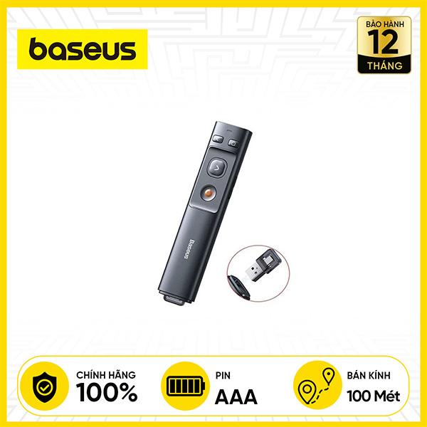 Bút Laser Trình Chiếu BASEUS Orange Dot Wireless Presenter Red Laser (Kèm pin AAA)