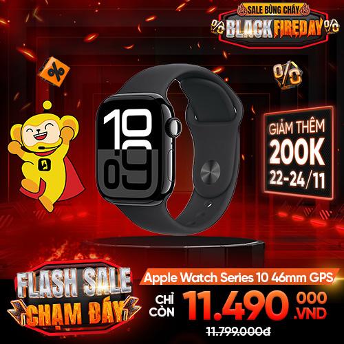 Apple Watch Series 10 46mm GPS Viền Nhôm Dây Cao Su Chính Hãng VN/A