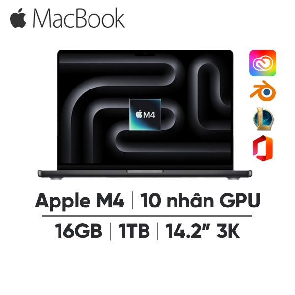 MacBook Pro M4 14 Inch 10 CPU 10 GPU (16GB/1TB) | Chính Hãng Apple Việt Nam