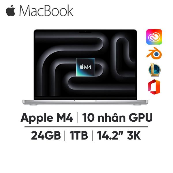 MacBook Pro M4 14 Inch 10 CPU 10 GPU (24GB/1TB) | Chính Hãng Apple Việt Nam