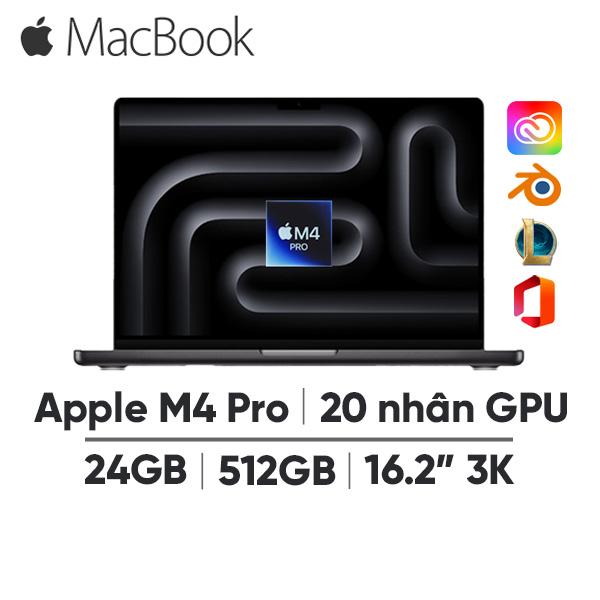 MacBook Pro M4 Pro 16 Inch 14 CPU 20 GPU (24GB/512GB) | Chính Hãng Apple Việt Nam