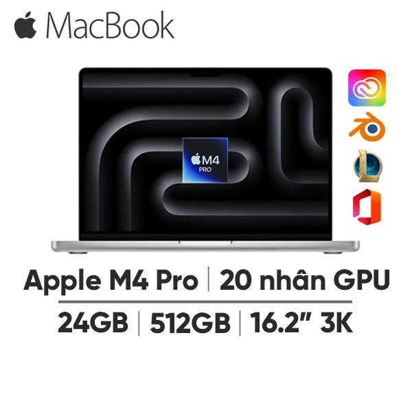 MacBook Pro M4 Pro 16 Inch 14 CPU 20 GPU (24GB/512GB) | Chính Hãng Apple Việt Nam