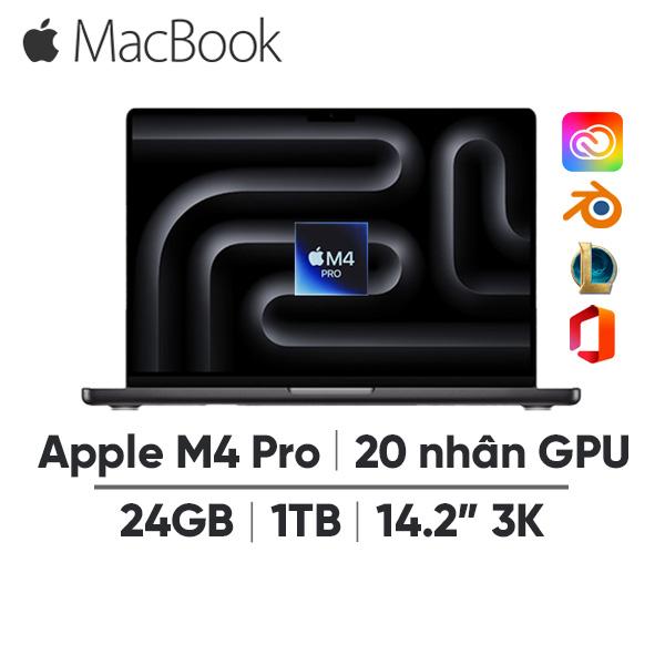 MacBook Pro M4 Pro 14 Inch 14 CPU 20 GPU (24GB/1TB) | Chính Hãng Apple Việt Nam