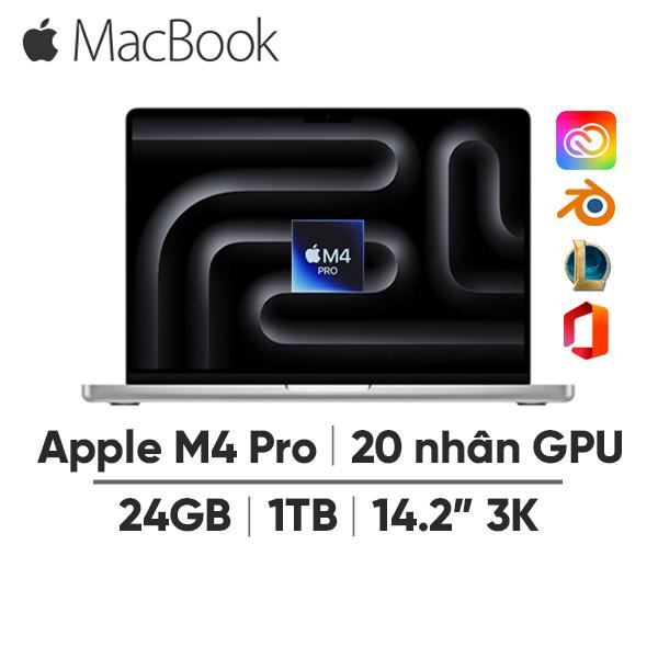 MacBook Pro M4 Pro 14 Inch 14 CPU 20 GPU (24GB/1TB) | Chính Hãng Apple Việt Nam