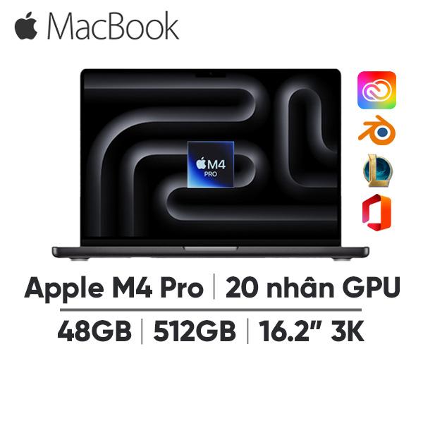 MacBook Pro M4 Pro 16 Inch 14 CPU 20 GPU (48GB/512GB) | Chính Hãng Apple Việt Nam