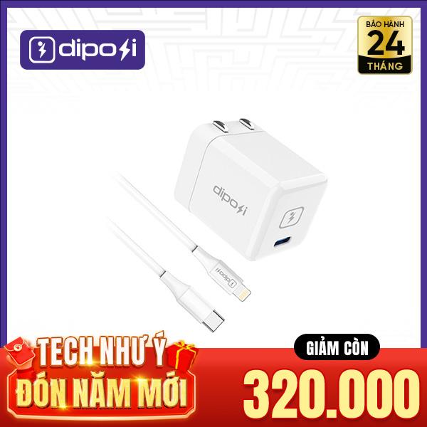 Bộ Sạc Nhanh Diposi Kèm Cáp C-Lightning PD20W Chính Hãng