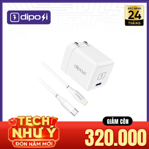 Bộ Sạc Nhanh Diposi Kèm Cáp C-Lightning PD20W Chính Hãng