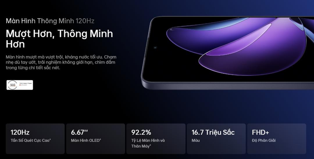 M&agrave;n h&igrave;nh AMOLED 120Hz