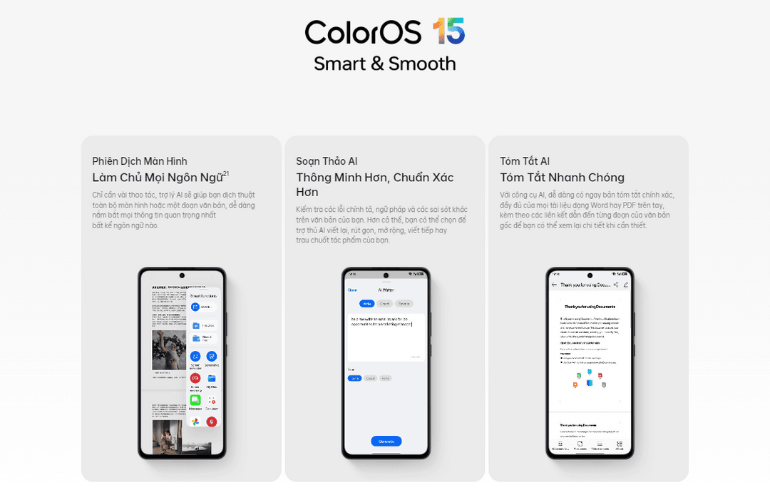 hệ điều h&agrave;nh colorOS 15