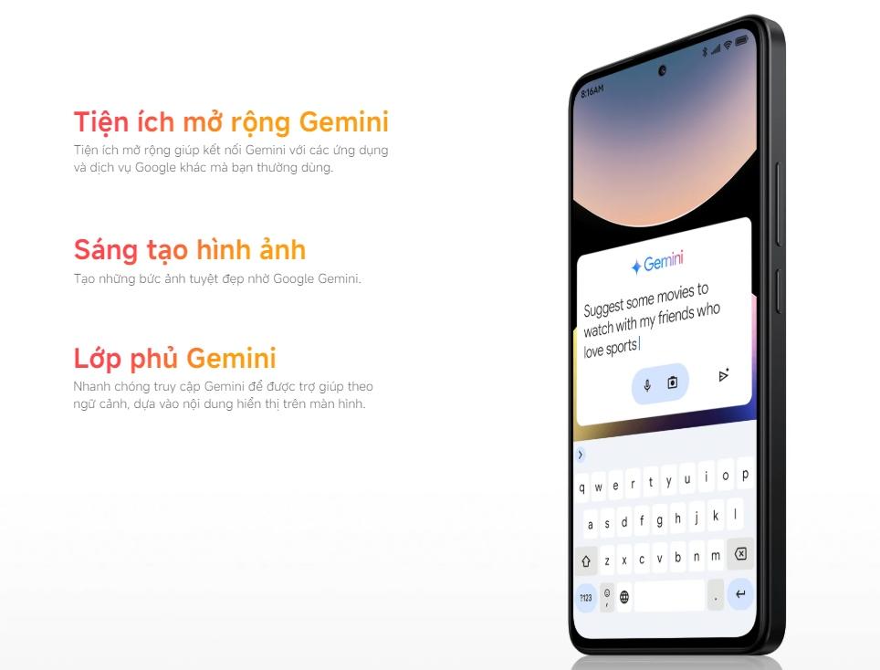 trợ l&yacute; gemini tr&ecirc;n Redmi Note 14