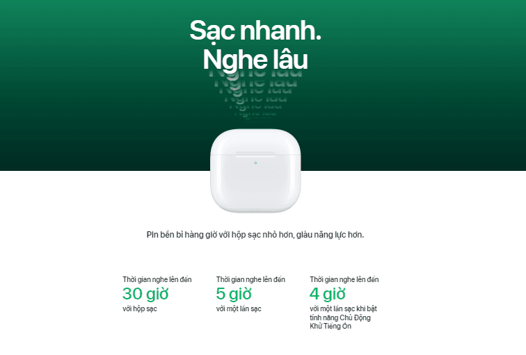 Thời gian sử dụng l&ecirc;n đến 30 giờ