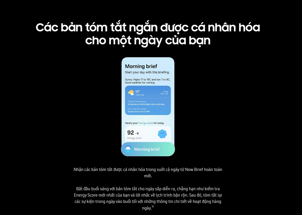 T&iacute;nh năng Now brief