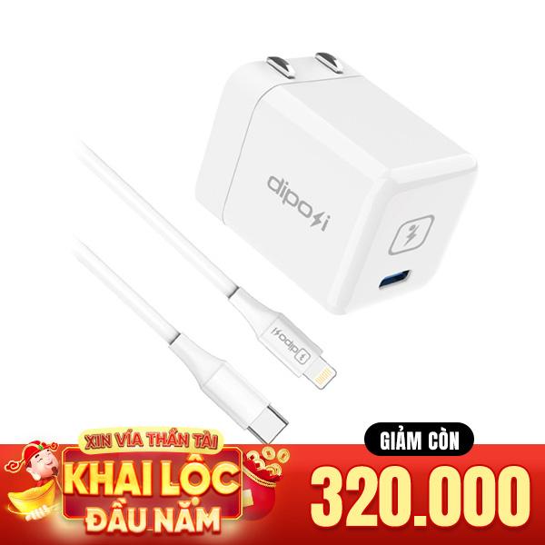 Bộ Sạc Nhanh Diposi Kèm Cáp C-Lightning PD20W Chính Hãng