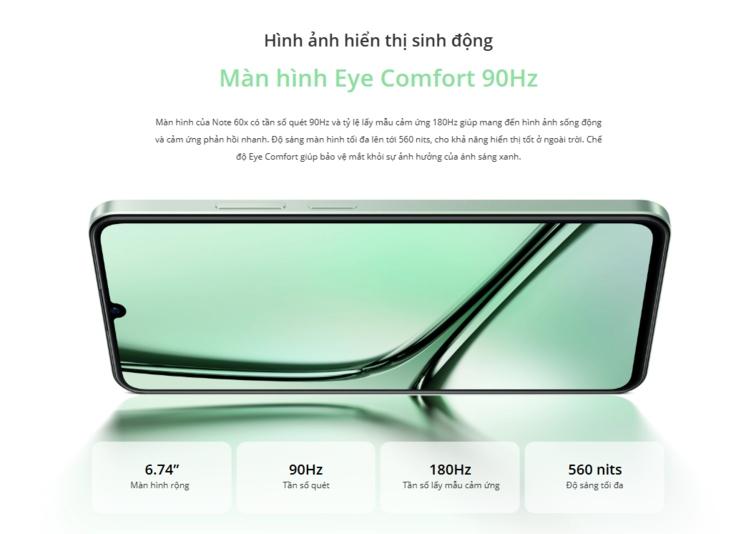 m&agrave;n h&igrave;nh Realme Note 60x