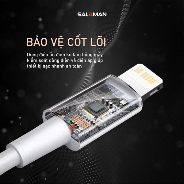 Cáp Sạc Nhanh Salaman Powerlink C to Lightning 20W PD Chính Hãng