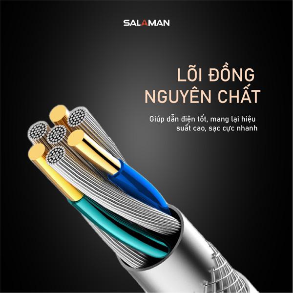 Cáp Sạc Nhanh Salaman Powerlink C to Lightning 20W PD Chính Hãng