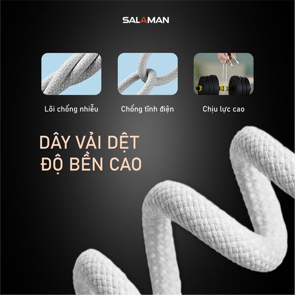 Cáp Sạc Nhanh Salaman Powerlink 60W C to C PD Chính Hãng