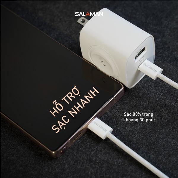 Cáp Sạc Nhanh Salaman Powerlink 60W C to C PD Chính Hãng
