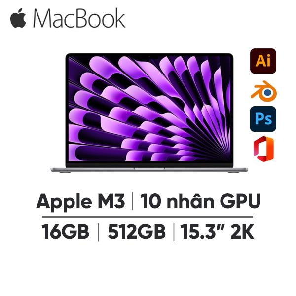 MacBook Air M3 15 Inch 8 CPU 10 GPU (16GB/512GB) | Chính Hãng Apple Việt Nam