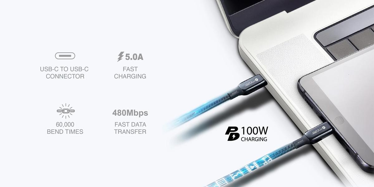 Cáp Sạc Nhanh Mazer Infinite.LINK 3 Pro 100W USB-C To C 1.25m Chính Hãng