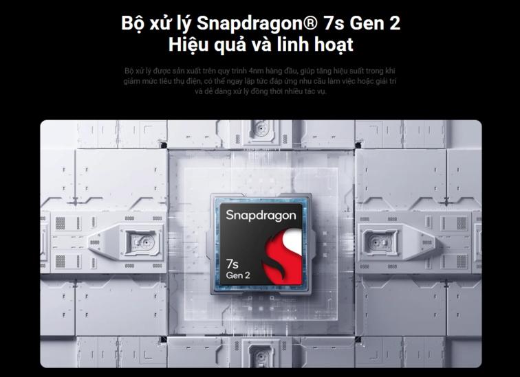 Hiệu năng mạnh mẽ với Snapdragon 7s Gen 2