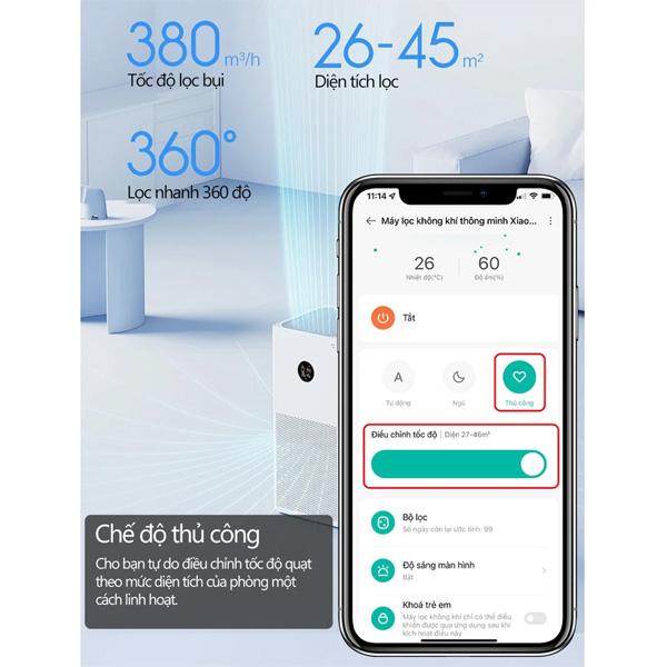Máy Lọc Không Khí Xiaomi Air Smart Purifier 4 Lite EU Chính Hãng