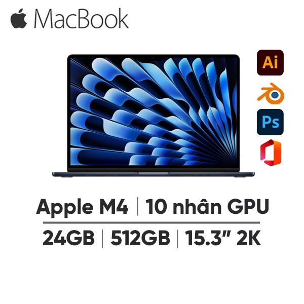 MacBook Air M4 15 Inch 10 CPU 10 GPU (24GB/512GB) | Chính Hãng Apple Việt Nam