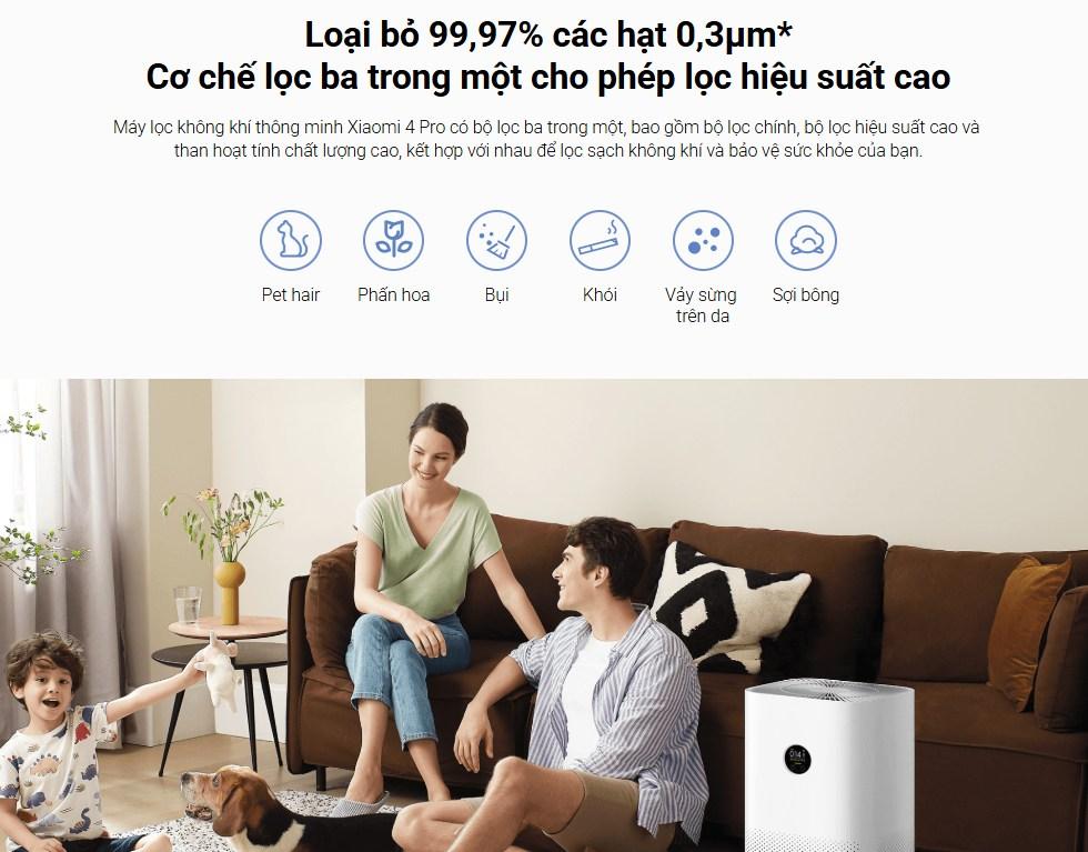 C&ocirc;ng nghệ lọc ba trong một: Loại bỏ 99,97% hạt bụi mịn