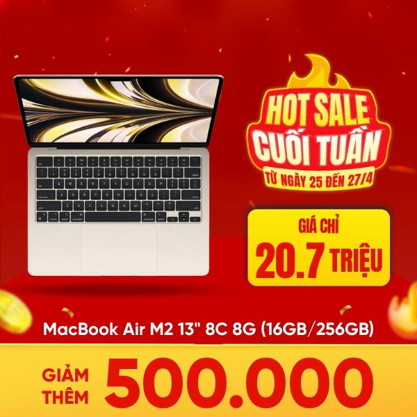 MacBook Air M2 13 Inch 8 CPU 8 GPU (16GB/256GB) | Chính Hãng Apple Việt Nam