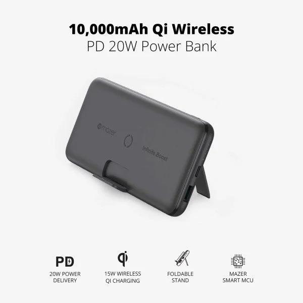 Pin Sạc Dự Phòng Mazer Infinite Boost Air.Stand V3.0 - 10000mAh 15W Chính Hãng