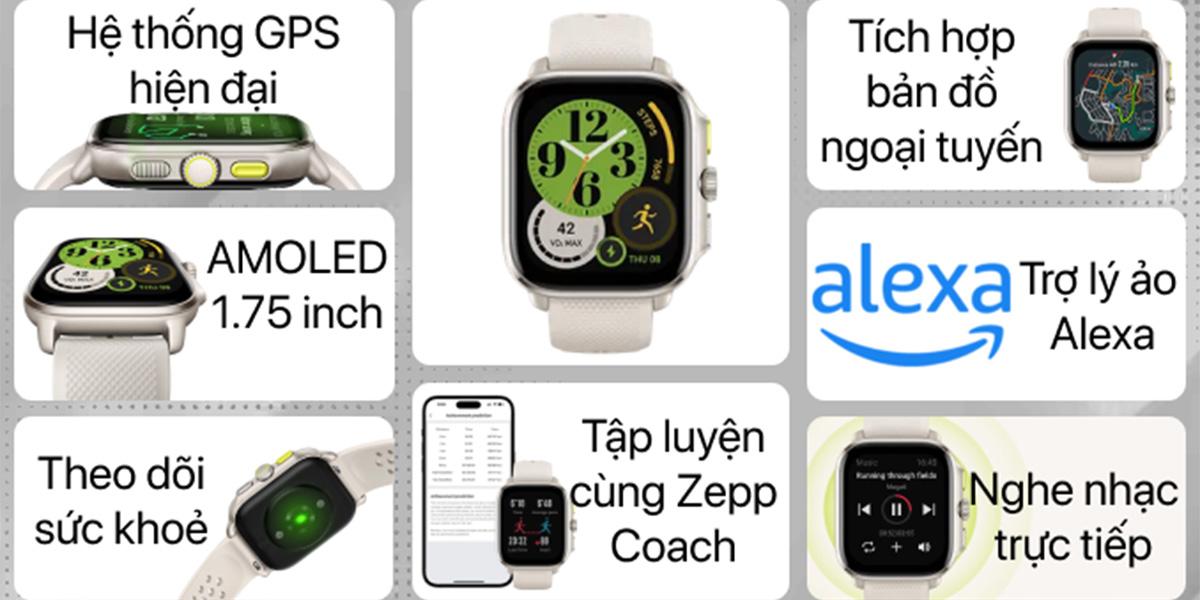 Đồng Hồ Thông Minh Amazfit Cheetah Square 44mm Dây Silicone Chính Hãng