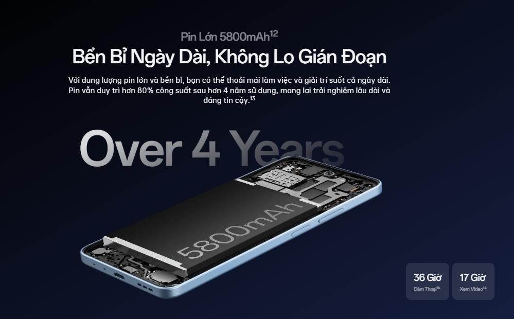 Pin lớn 5800mAh