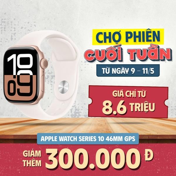 Apple Watch Series 10 46mm GPS Viền Nhôm Dây Cao Su Chính Hãng VN/A