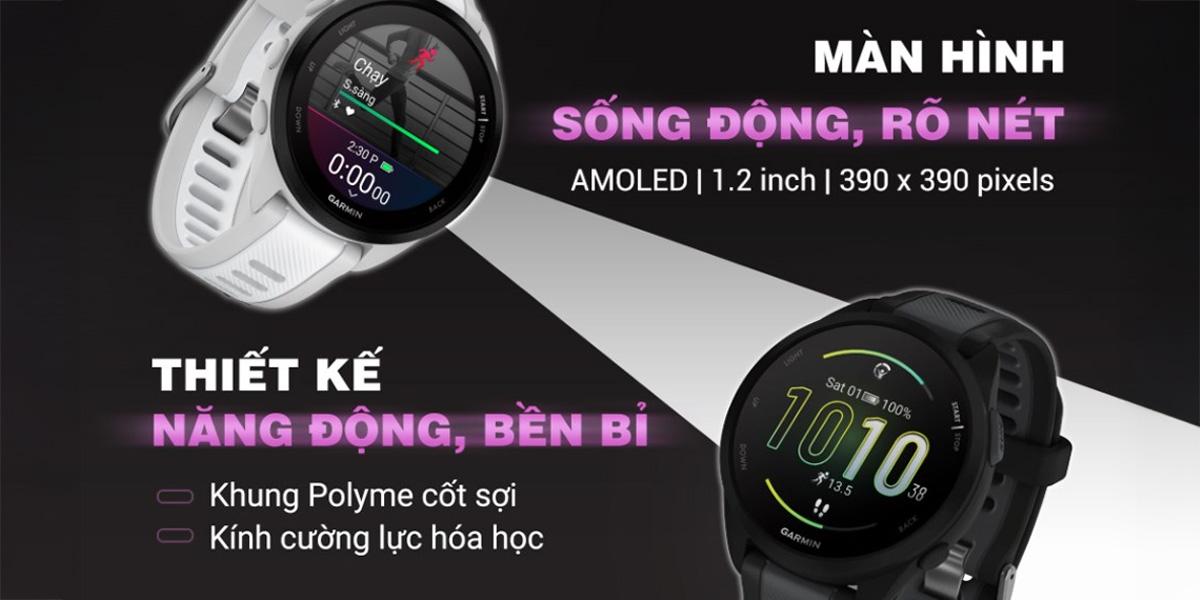 Đồng hồ thông minh Garmin Forerunner 165 43mm Chính Hãng