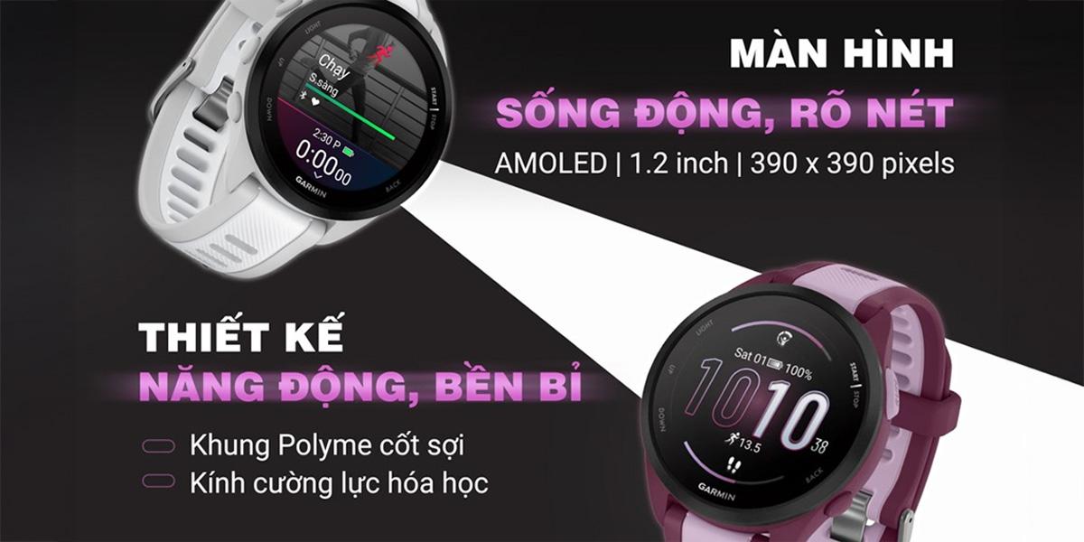 Đồng hồ thông minh Garmin Forerunner 165 Music 43mm Chính Hãng
