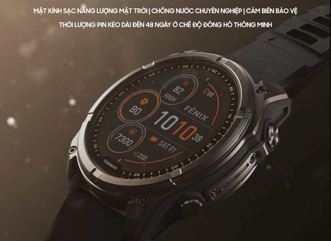 dung lượng pin Garmin Fenix 8 Solar