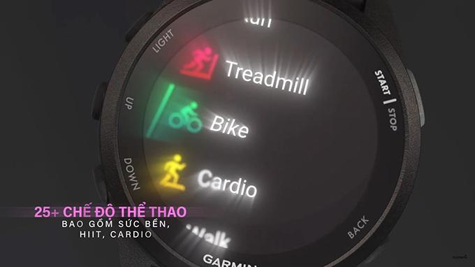 Garmin Forerunner 165 Music c&aacute;c chế độ tập luyện