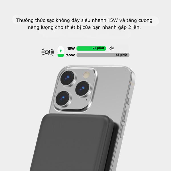 Pin Sạc Dự Phòng Mazer MagAir21 10000mAh 15W Chính Hãng