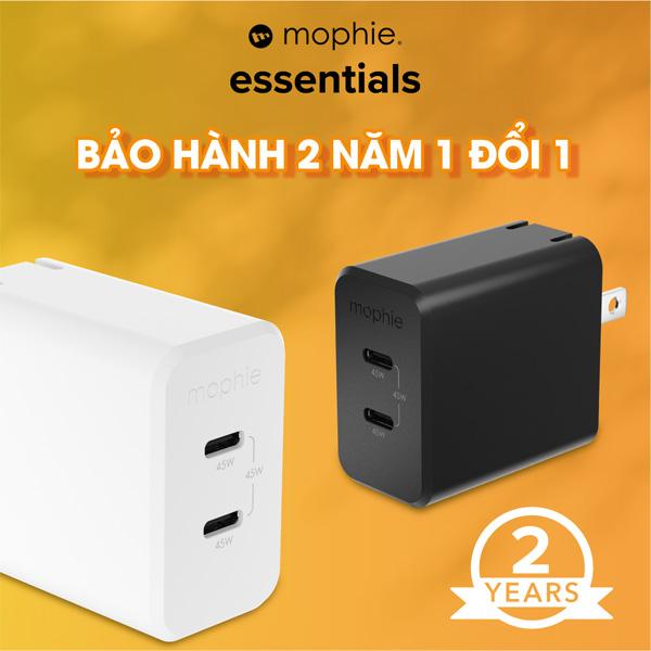 Củ Sạc Nhanh Mophie Essentials 45W 2C GaN Chính Hãng