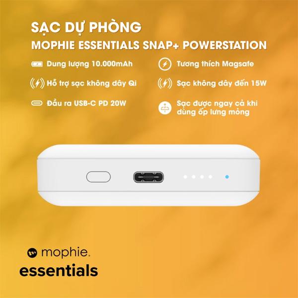 Pin Sạc Dự Phòng Mophie Essentials Snap+ Powerstation PD 20W 10.000mAh Chính Hãng