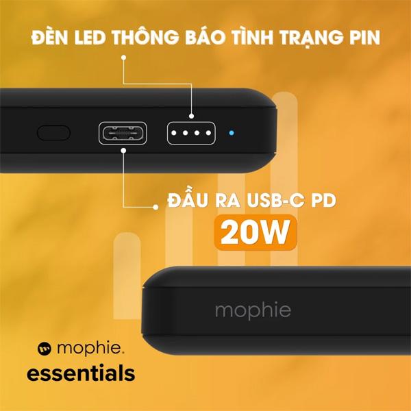 Pin Sạc Dự Phòng Mophie Essentials Snap+ Powerstation PD 20W 10.000mAh Chính Hãng