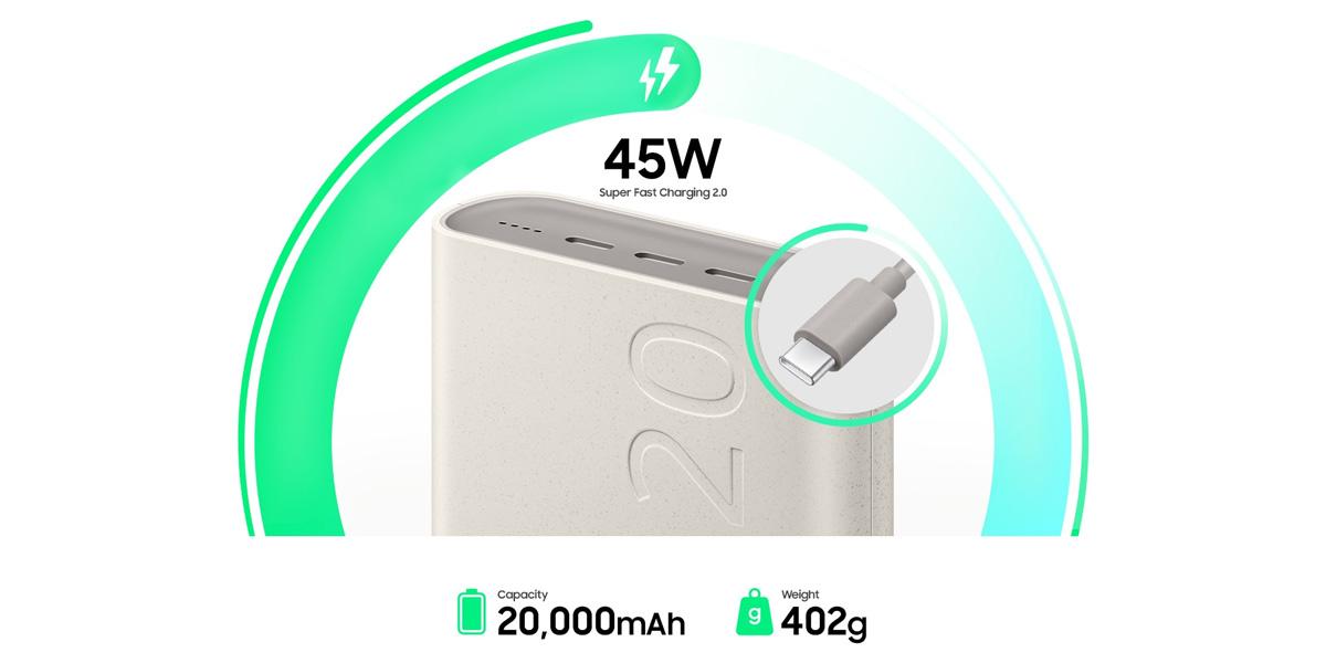 Pin Sạc Dự Phòng SAMSUNG 20.000 mAh Sạc Nhanh 45W Chính Hãng